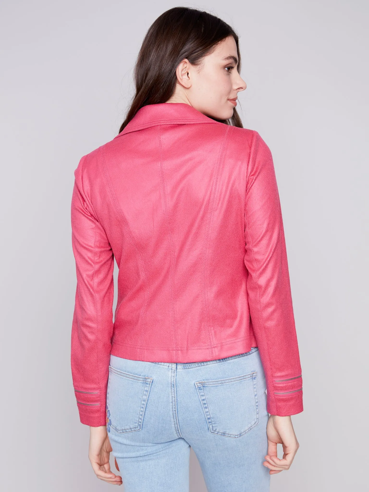 FAUX LEATHER MOTO JACKET