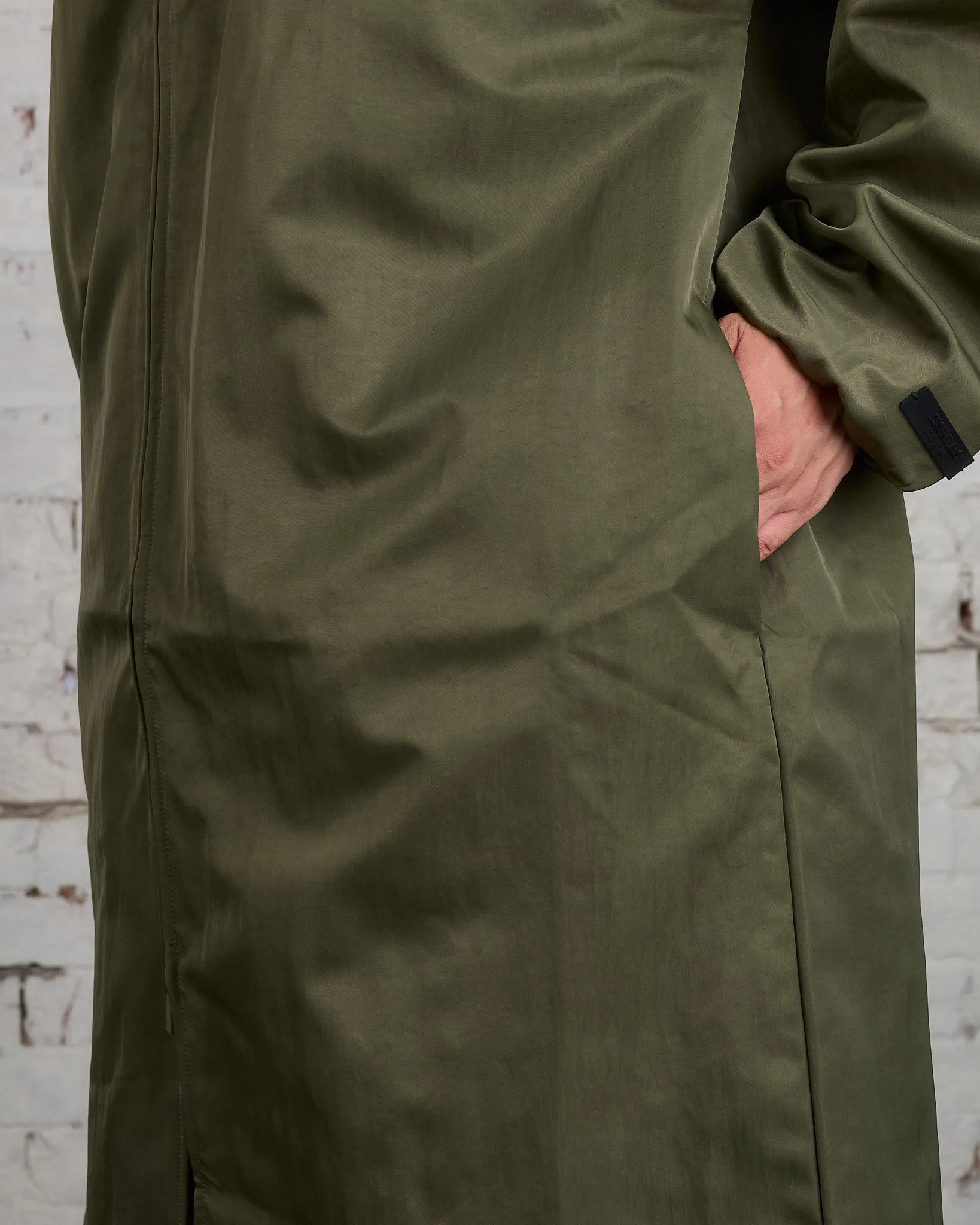 Fear of God Essentials Textured Nylon Trench Coat Military