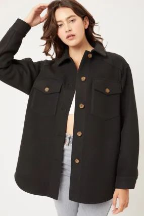 Fleece Oversized Shirt Jacket