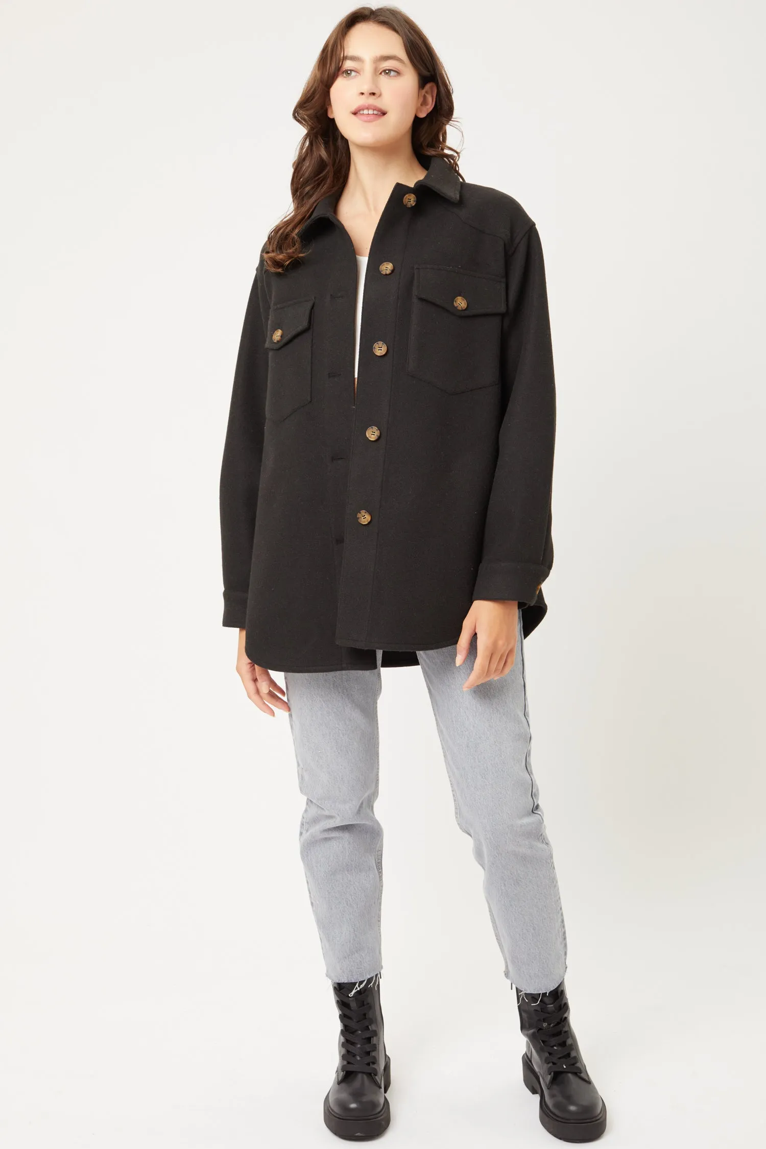 Fleece Oversized Shirt Jacket