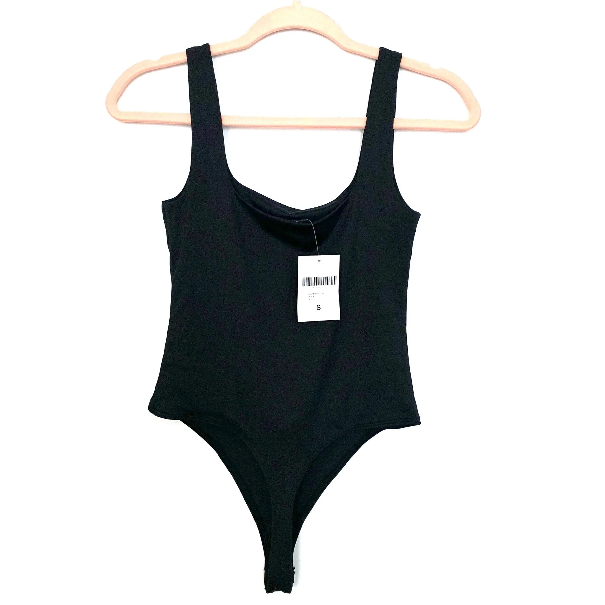 Forever 21 Black Square Neck Tank Top Thong Bodysuit NWT- Size S