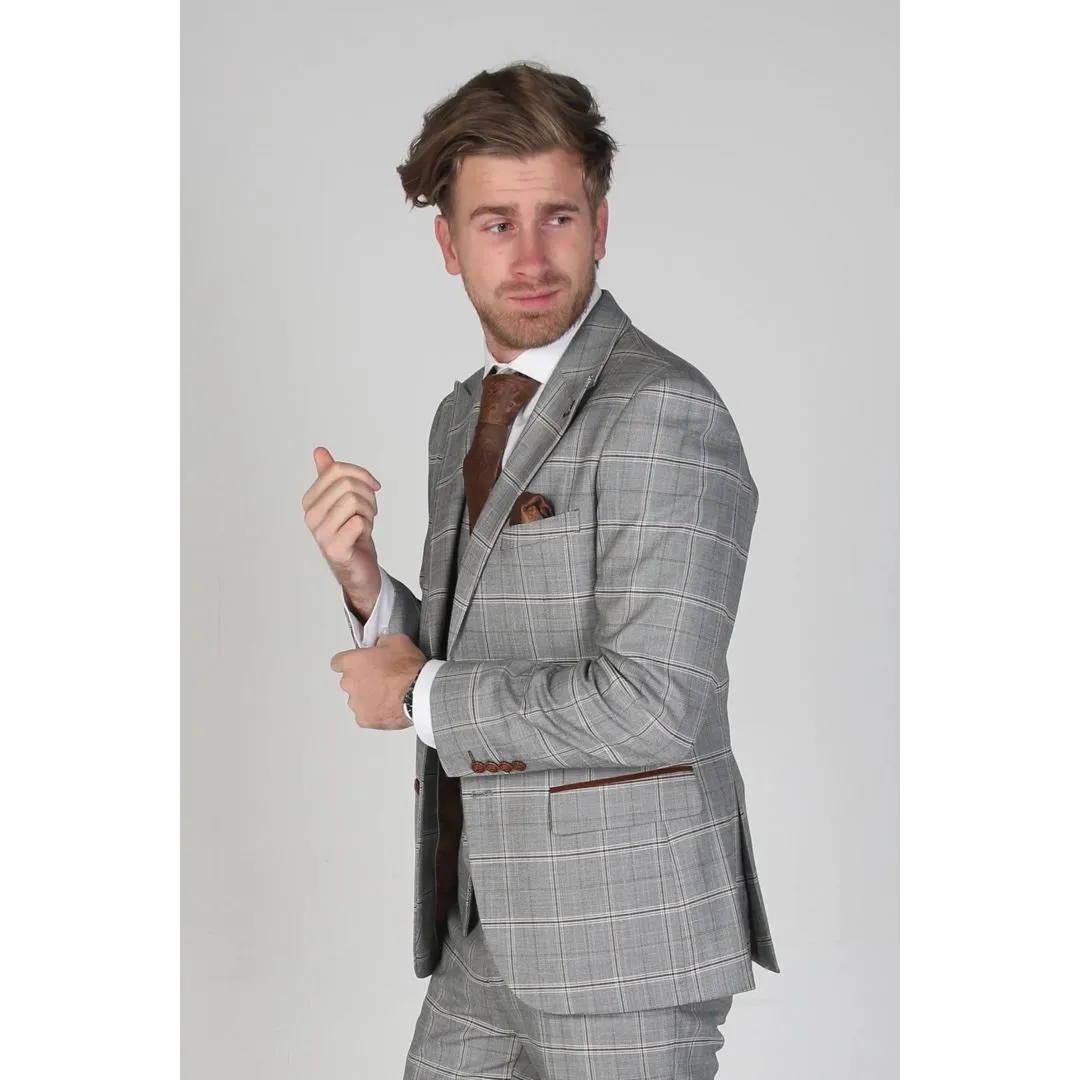 Francis - Men's Grey Check Blazer