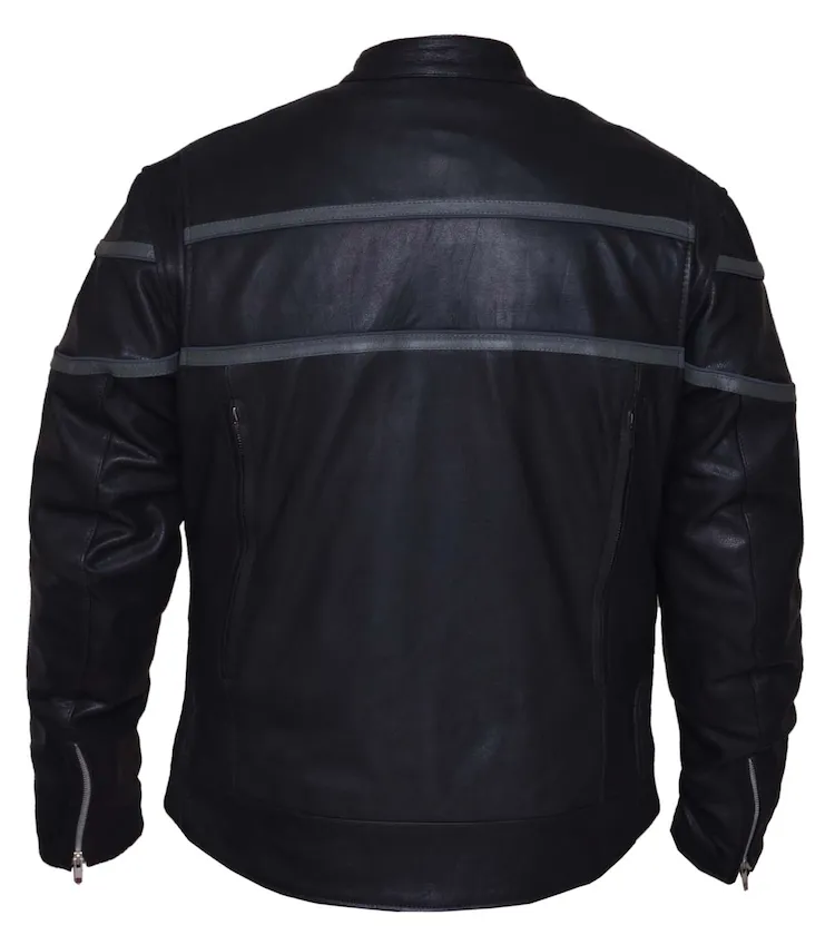 Free Scoot Black & Grey Soft Leather Jacket