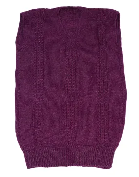 GraminArts V-Neck Woolen Sleeveless knitted sweater Purple  for Men