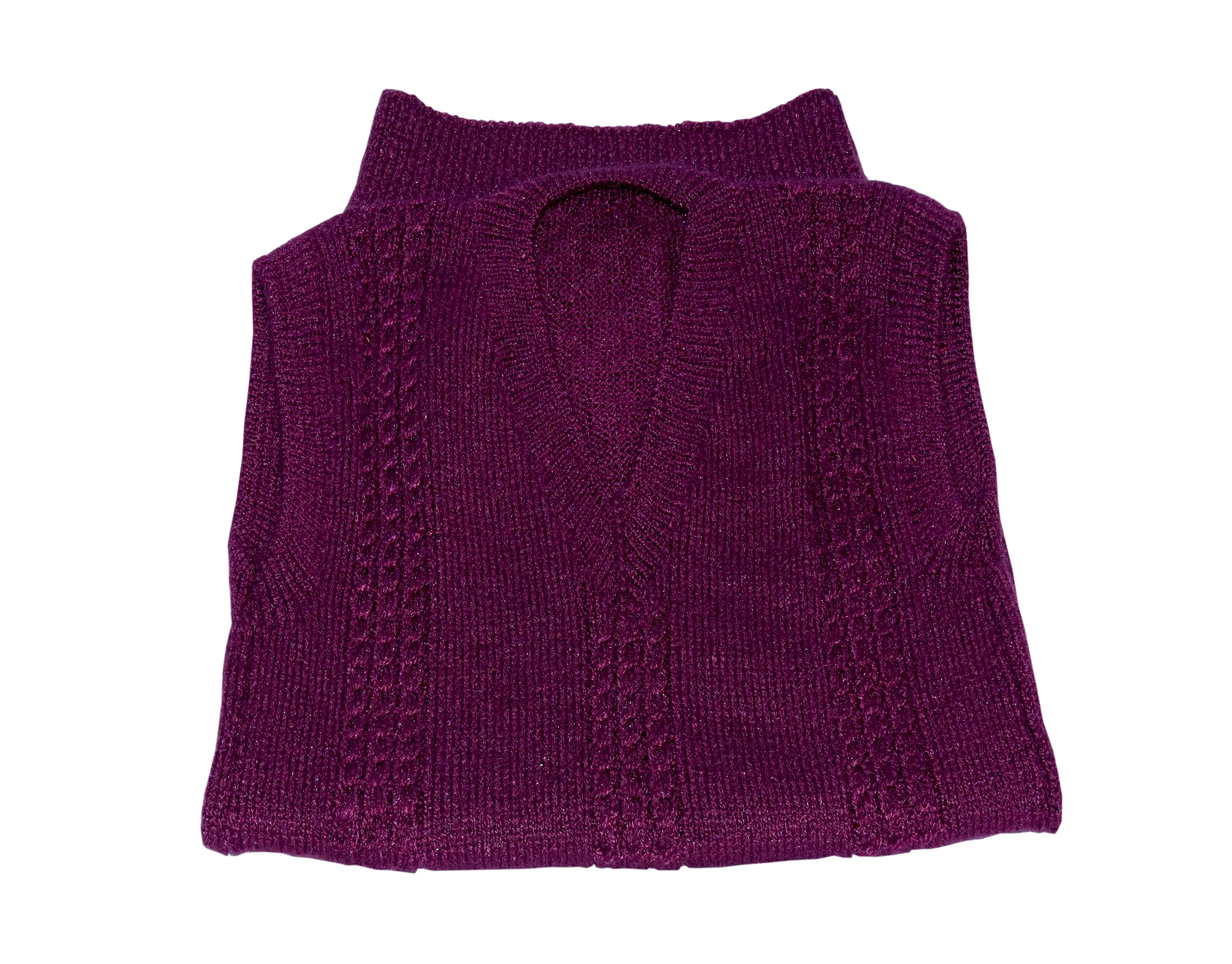 GraminArts V-Neck Woolen Sleeveless knitted sweater Purple  for Men