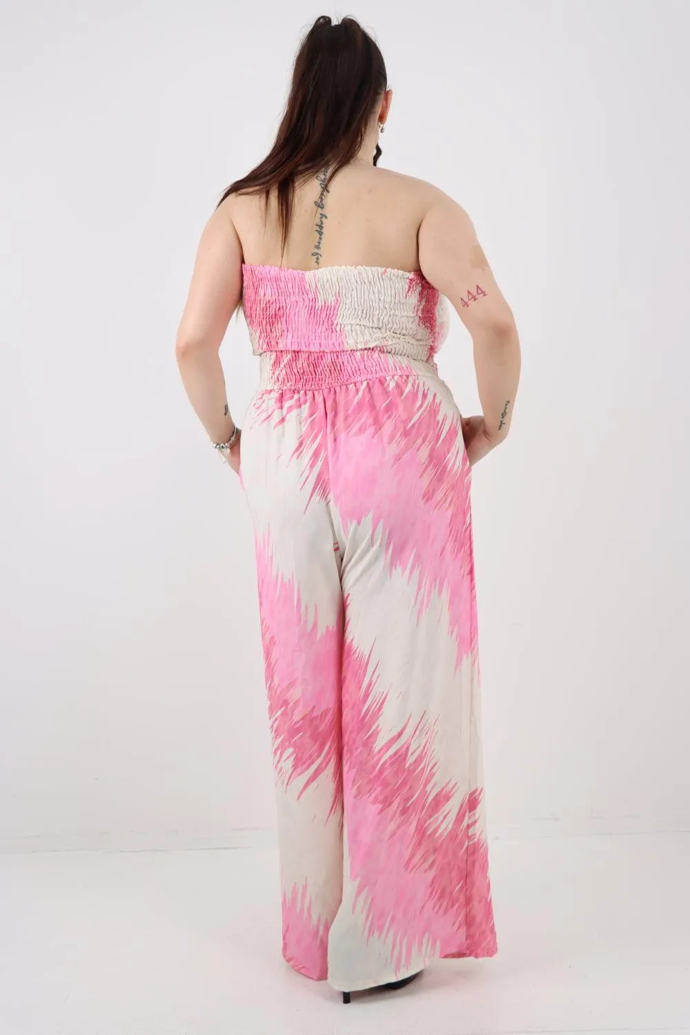 Halter Neck Side Pockets Tie Dye Jumpsuit