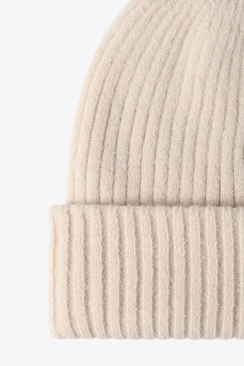 HAPPY Beanie Color Contrast Toboggan Hat Ribbed Knit Warm Winter Skull Cap