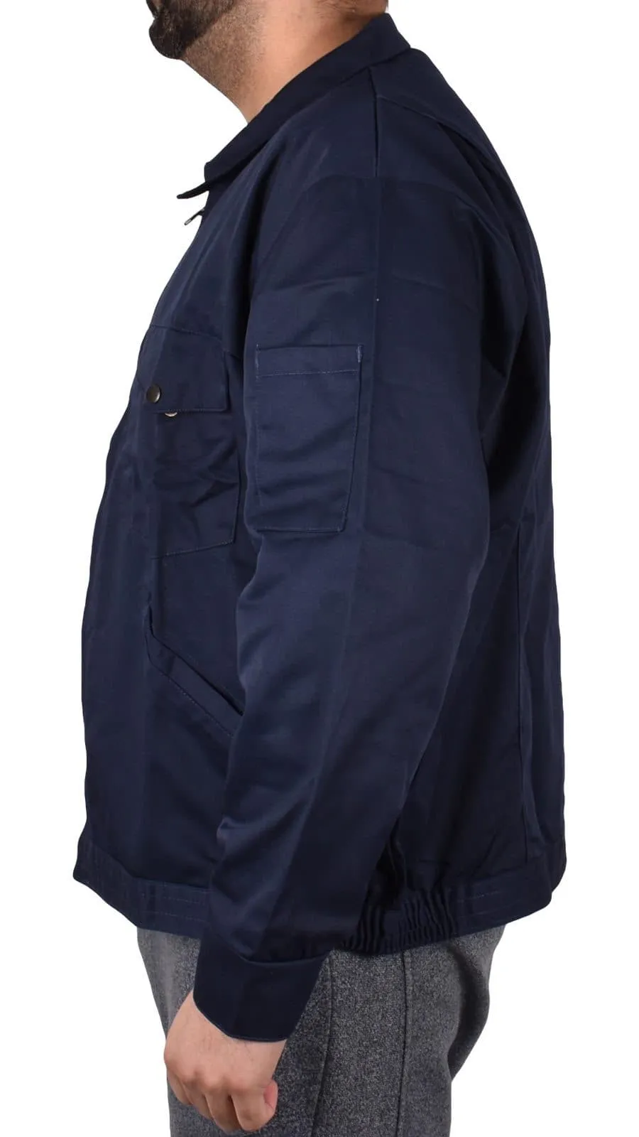 Heavy Polycotton Navy Work Jacket - S/M