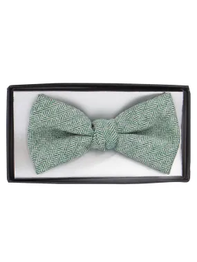 Herringbone Tweed Green Bow Tie