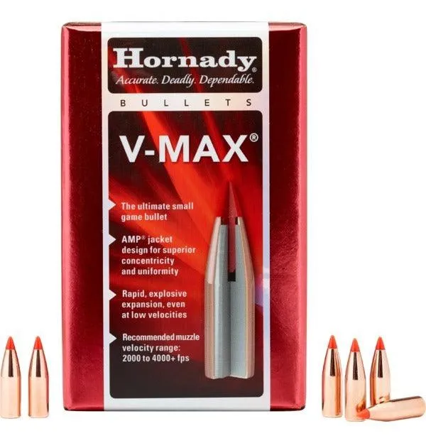 HORNADY .204 20 CAL 40 GRAIN V-MAX PROJECTILES 100 PACK