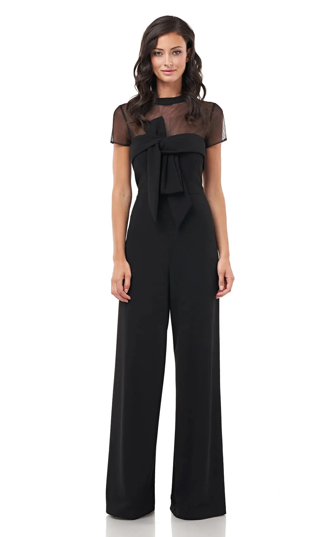 JS Collections - Crepe Bow Jumpsuit In Black