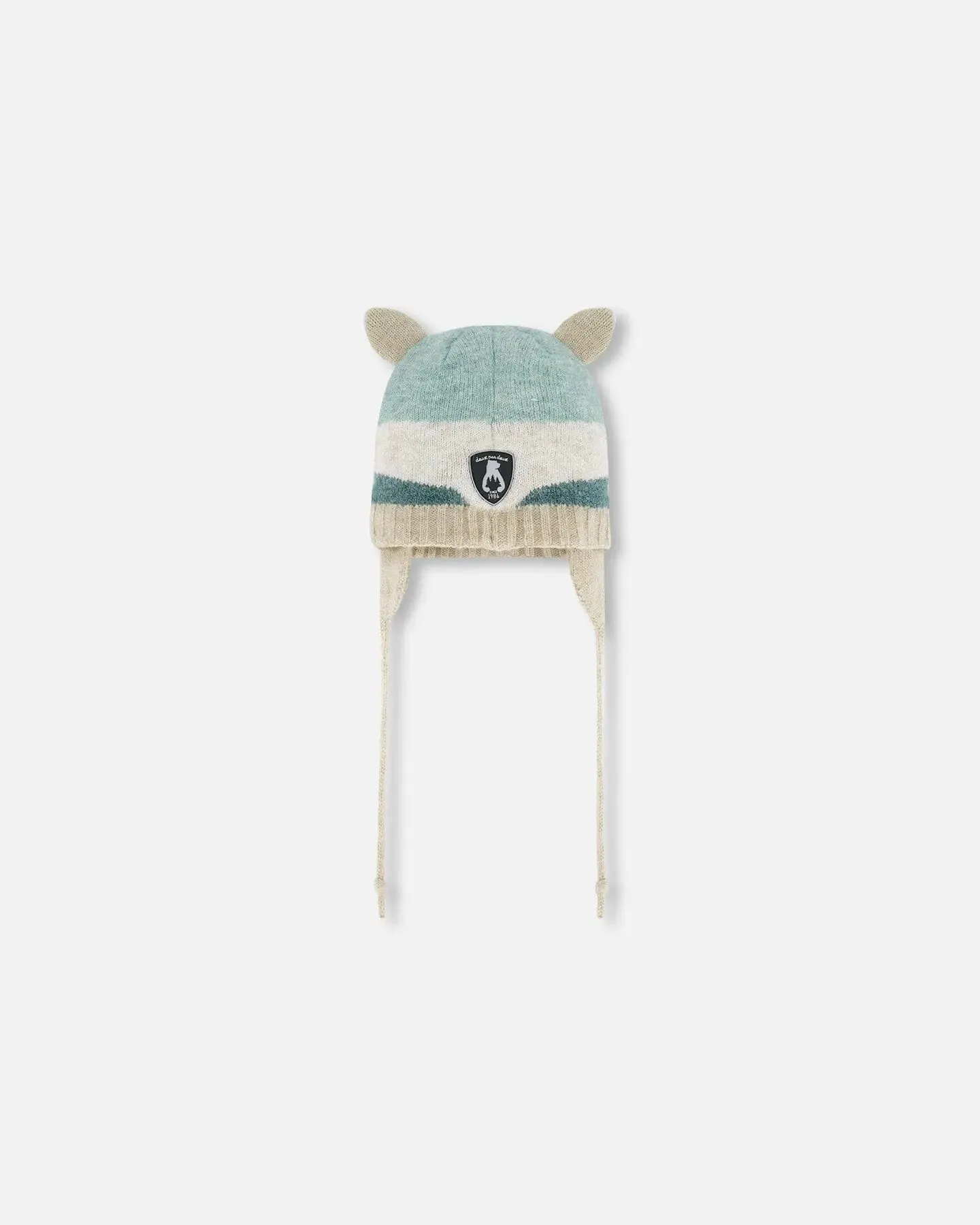 Knit Hat With Ears Racoon Face