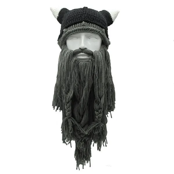 Knitted Viking Beard Beanie