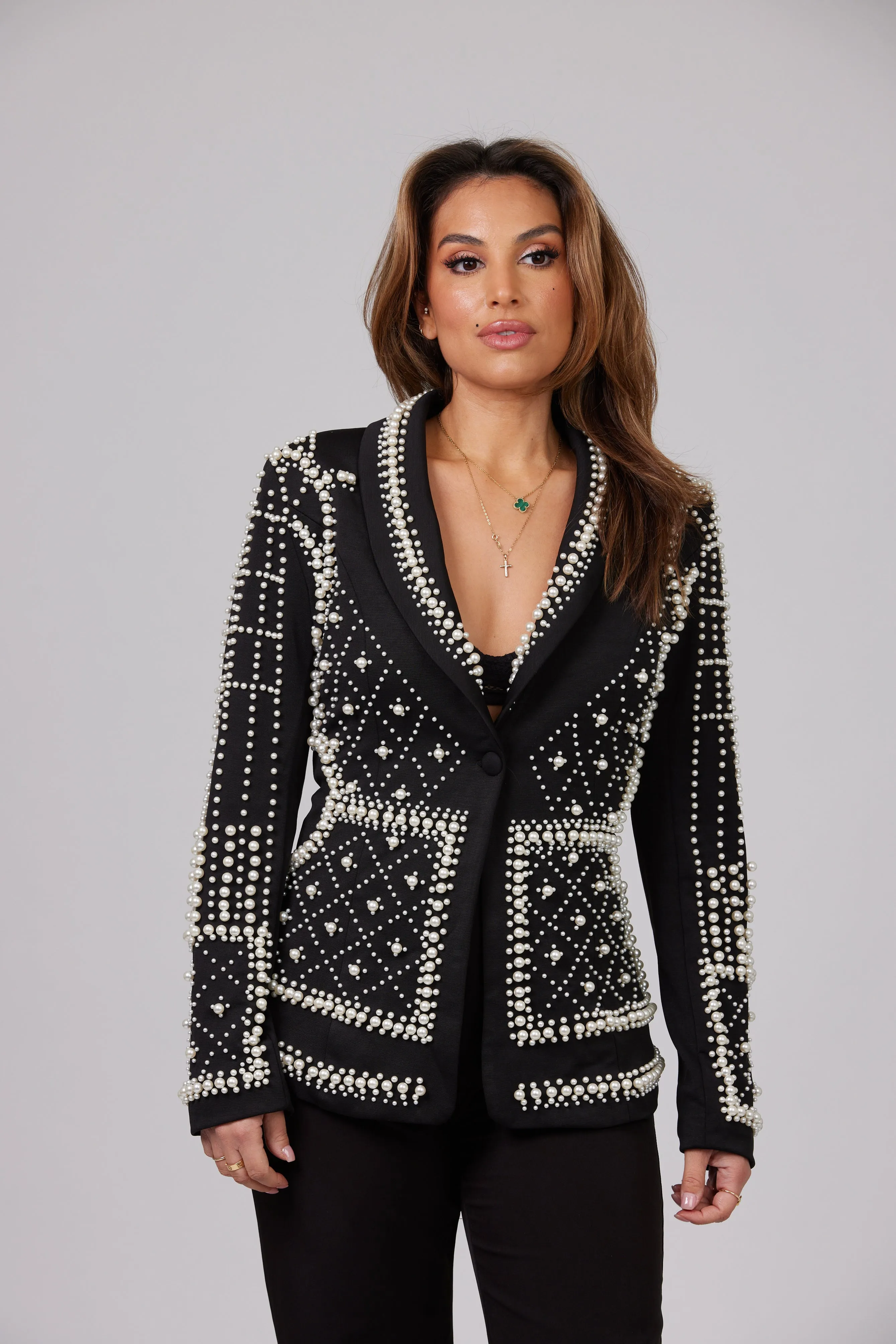 LA PERLA EMBELLISHED BEADED BLAZER