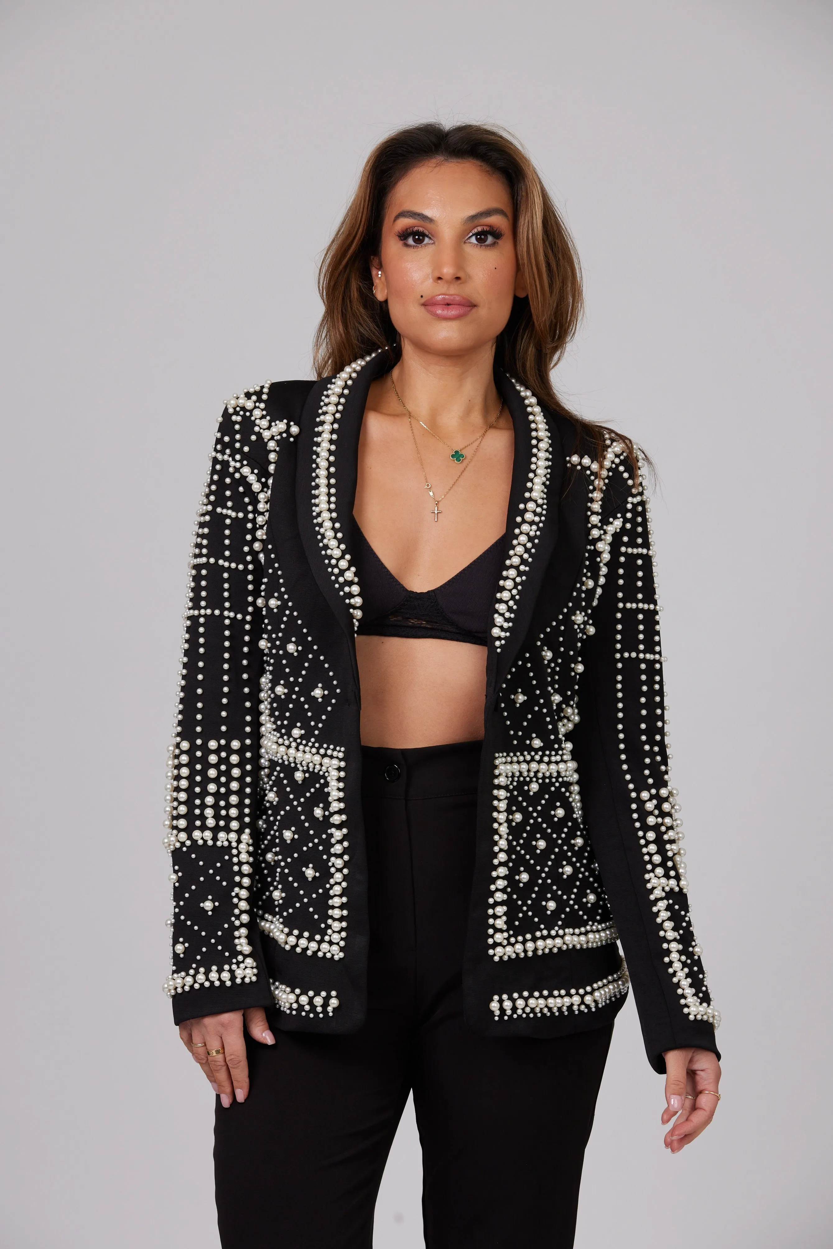 LA PERLA EMBELLISHED BEADED BLAZER