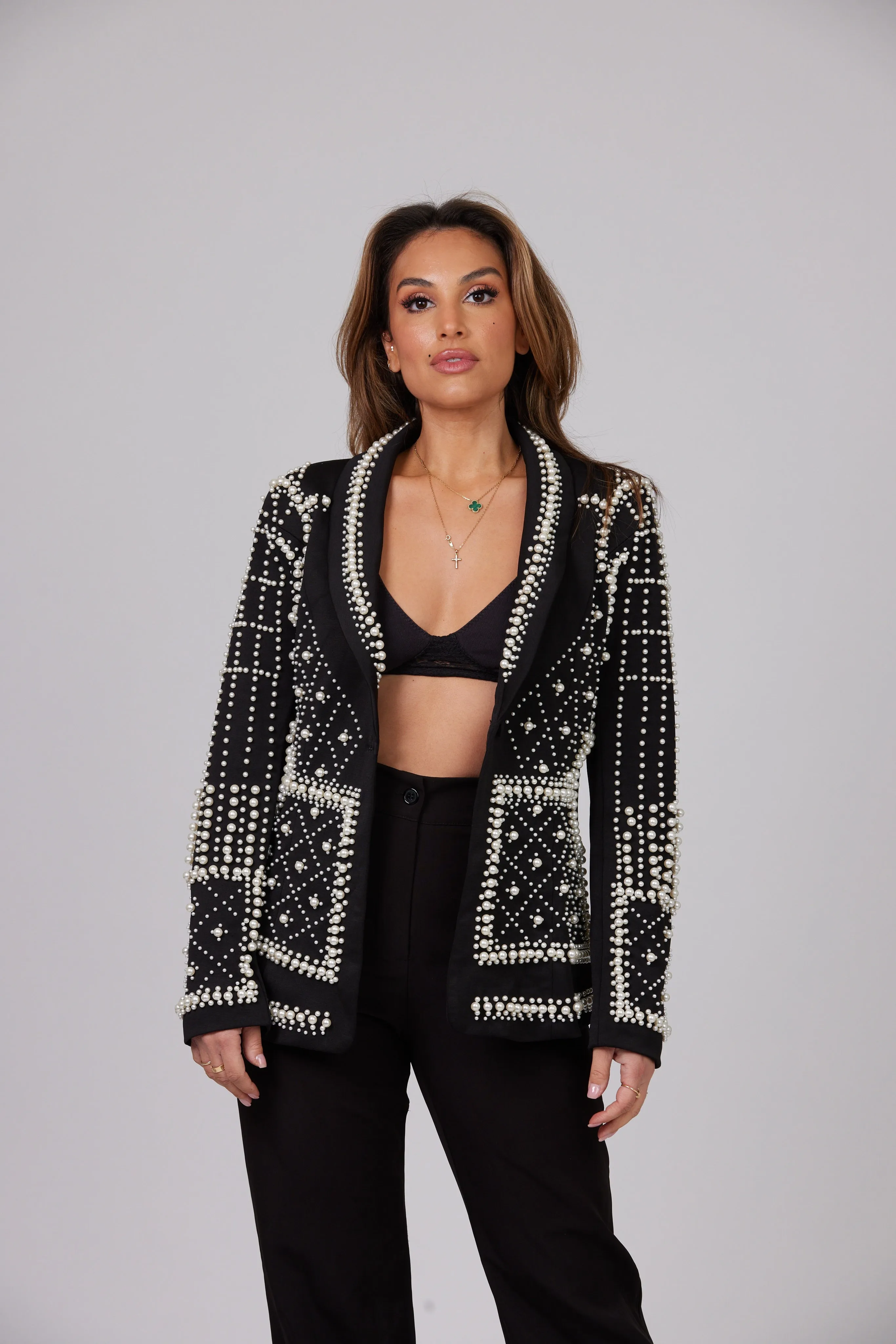 LA PERLA EMBELLISHED BEADED BLAZER