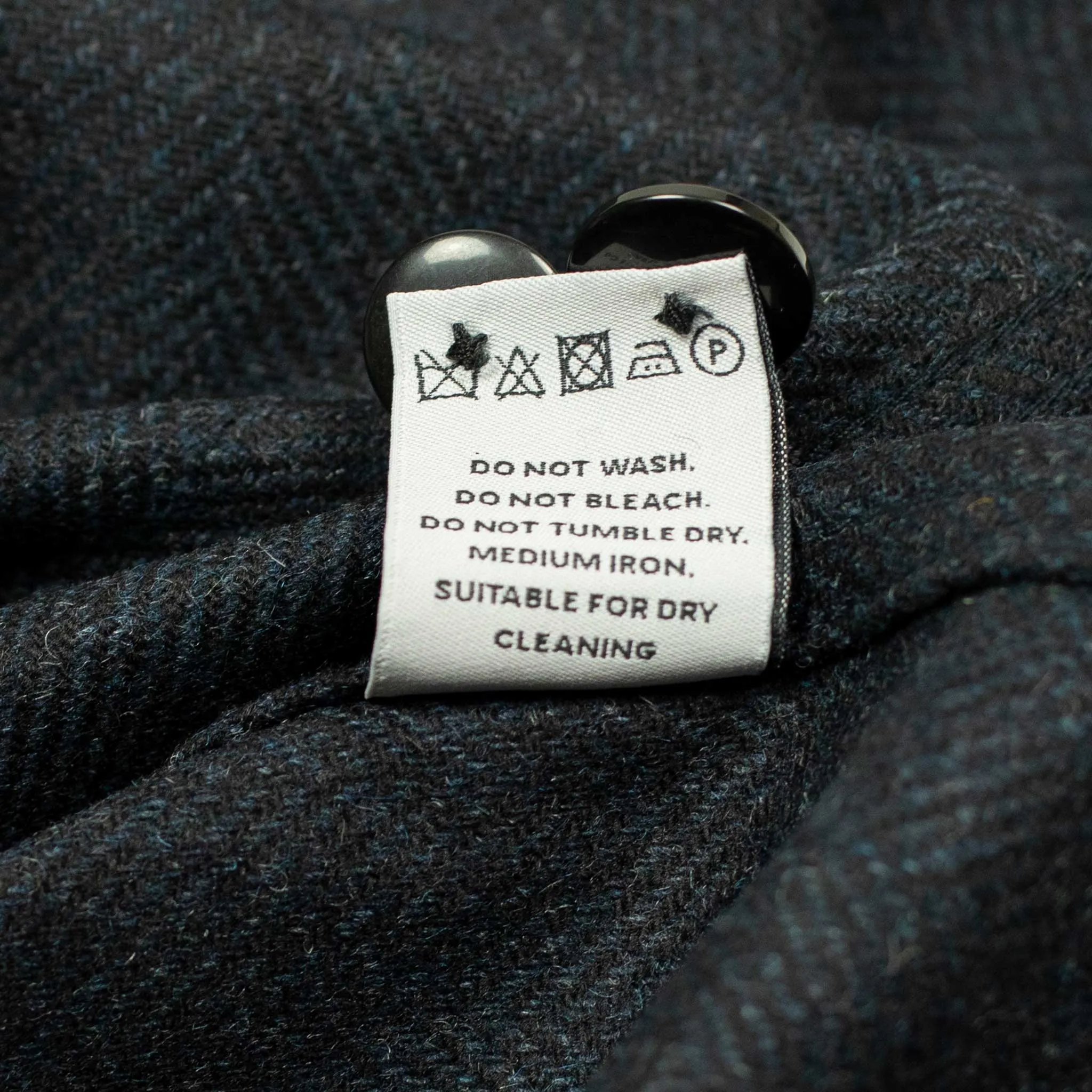 Labura chore coat  in navy herringbone brushed wool