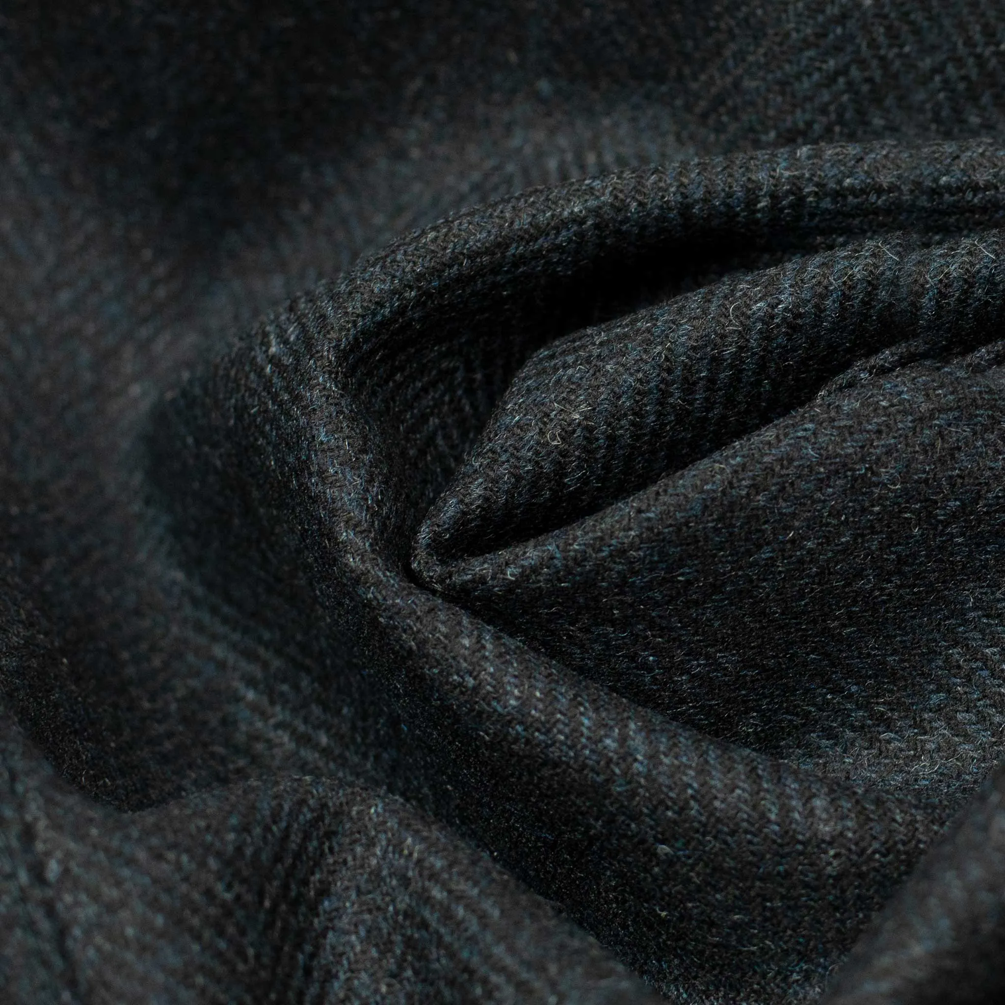 Labura chore coat  in navy herringbone brushed wool