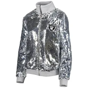 Las Vegas Raiders Silver Sequin Jacket