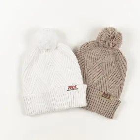 Legacy Knit Pom Hat and Bridge Textured Cuff Beanie