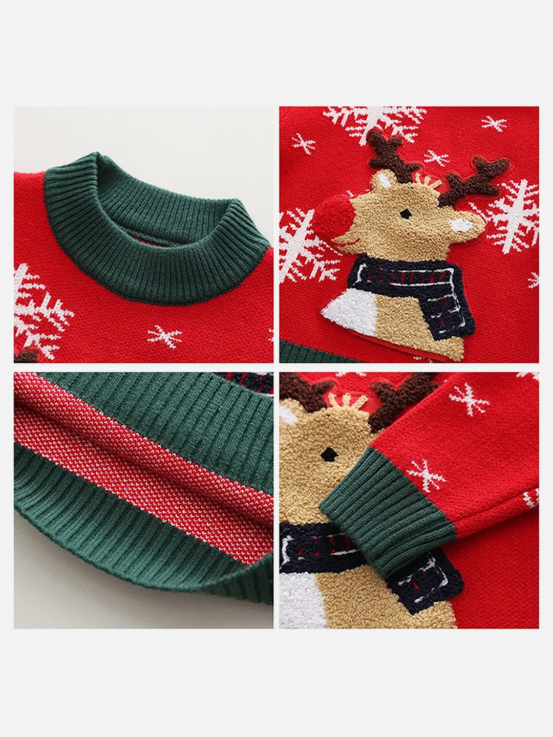 Little Surprise Box Red Flakes Reindeer Warmer Cardigan & Christmas Sweater for Kids-2-3Y