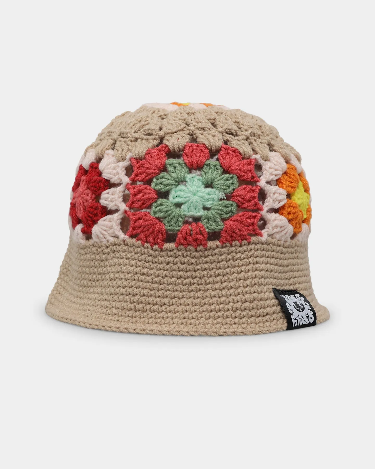 Loiter Crochet Bucket Hat Tan/Multi-Coloured