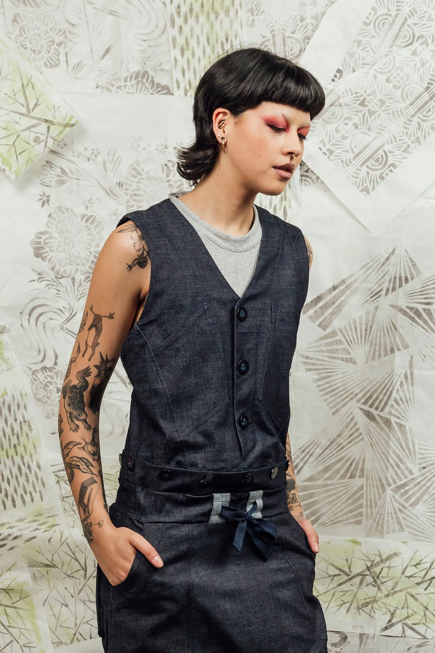 MAKOTO JUMPSUIT TOP - DENIM