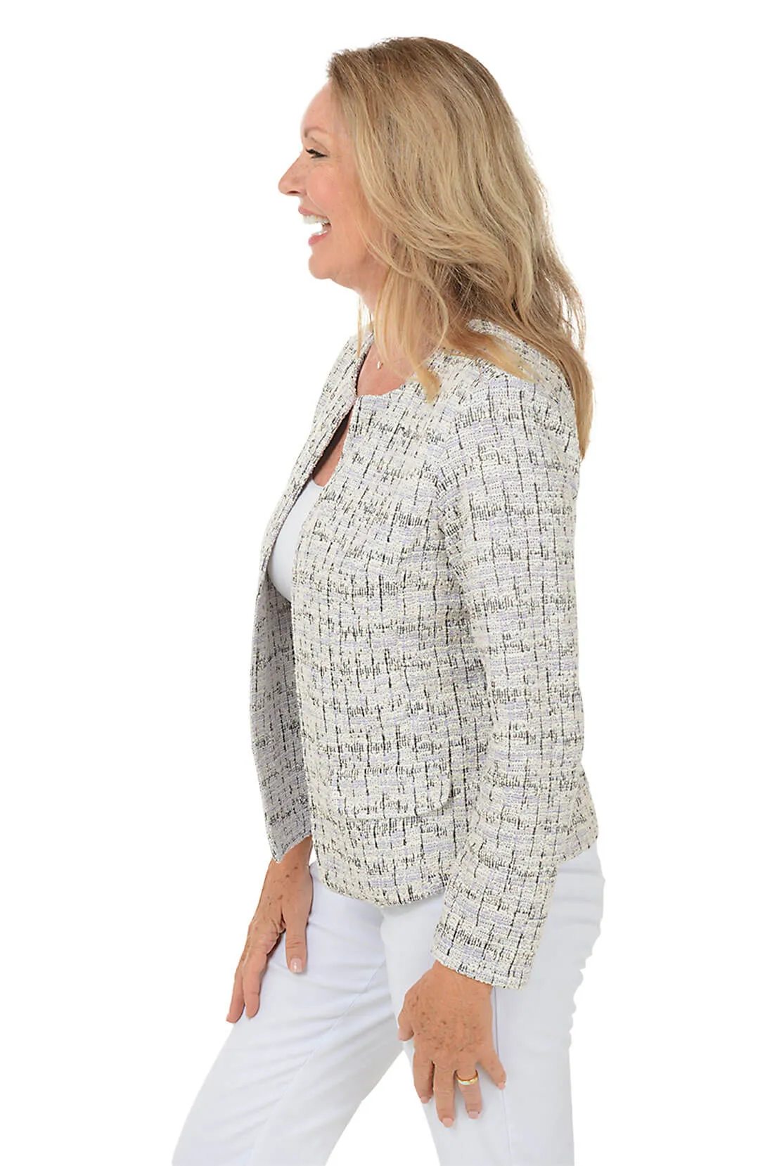 Mauve Tweed Boucle Jacket