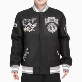 Men's Chicago White Sox MLB Crest Emblem Rib Wool Varsity Jacket