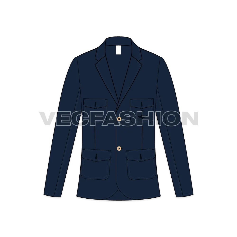 Mens Navy Blue Sport Blazer