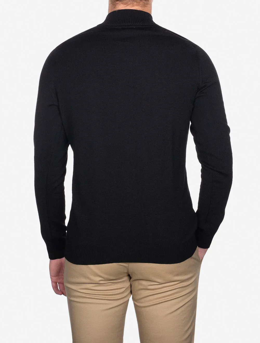 Merino Half Zip Black