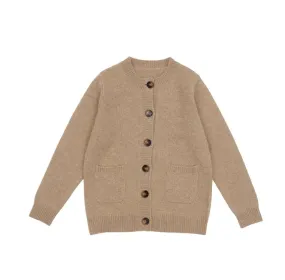 MILLEDEUX~ cashmere button front cardigan(flat knit)