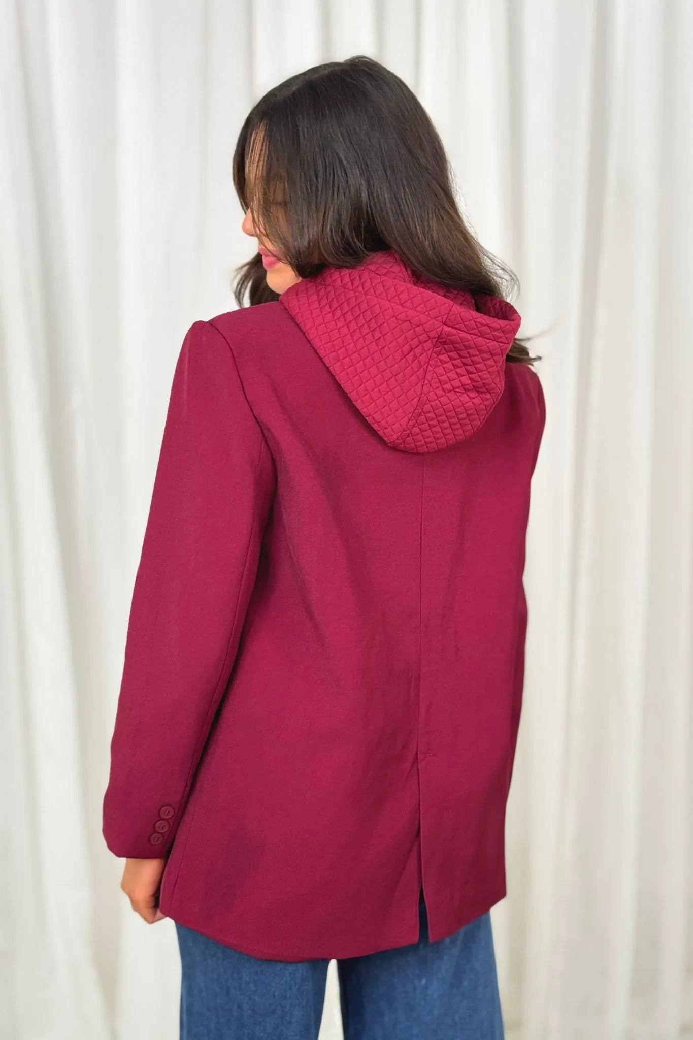 Millie Layered Blazer In Wine