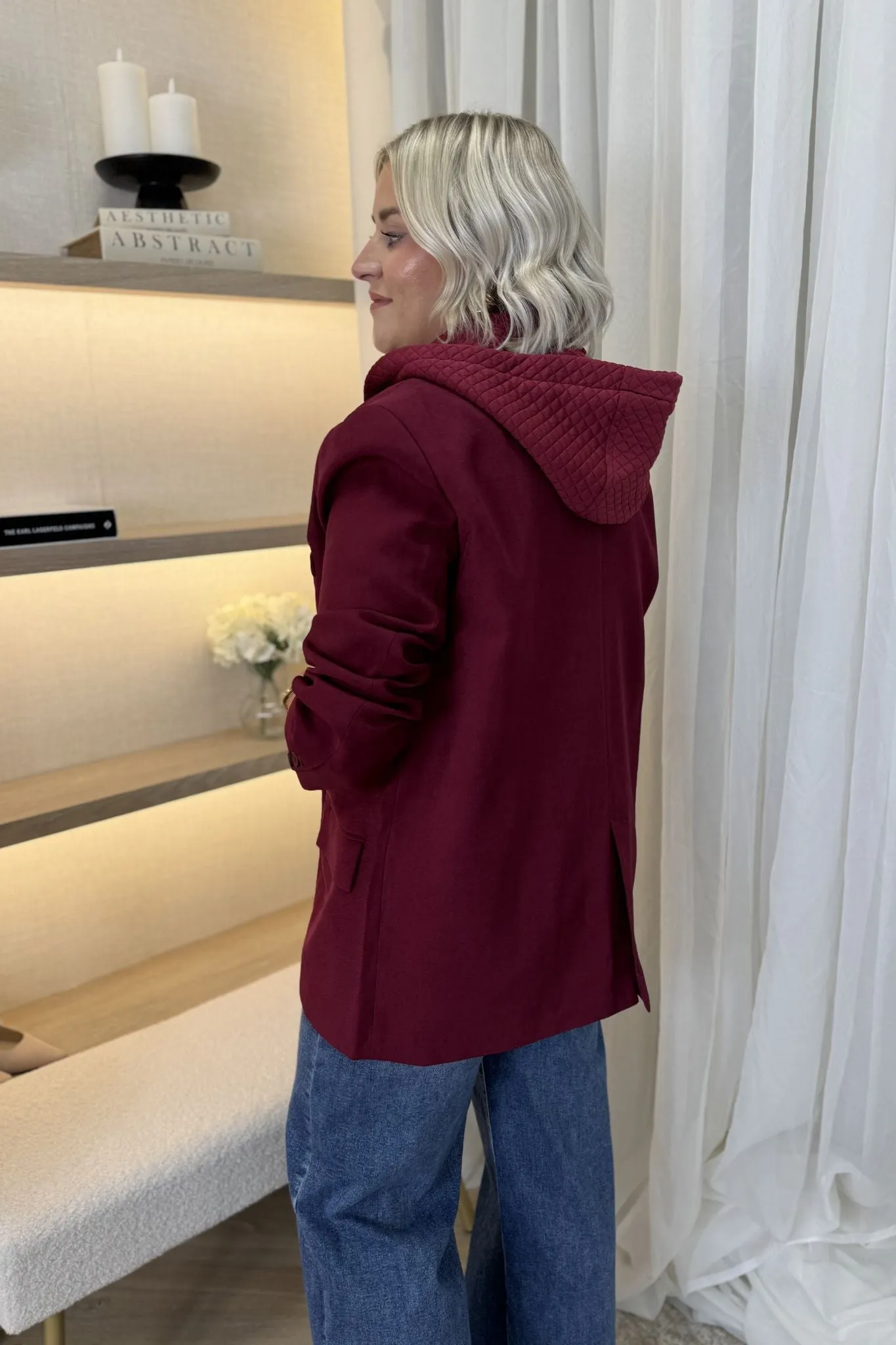 Millie Layered Blazer In Wine