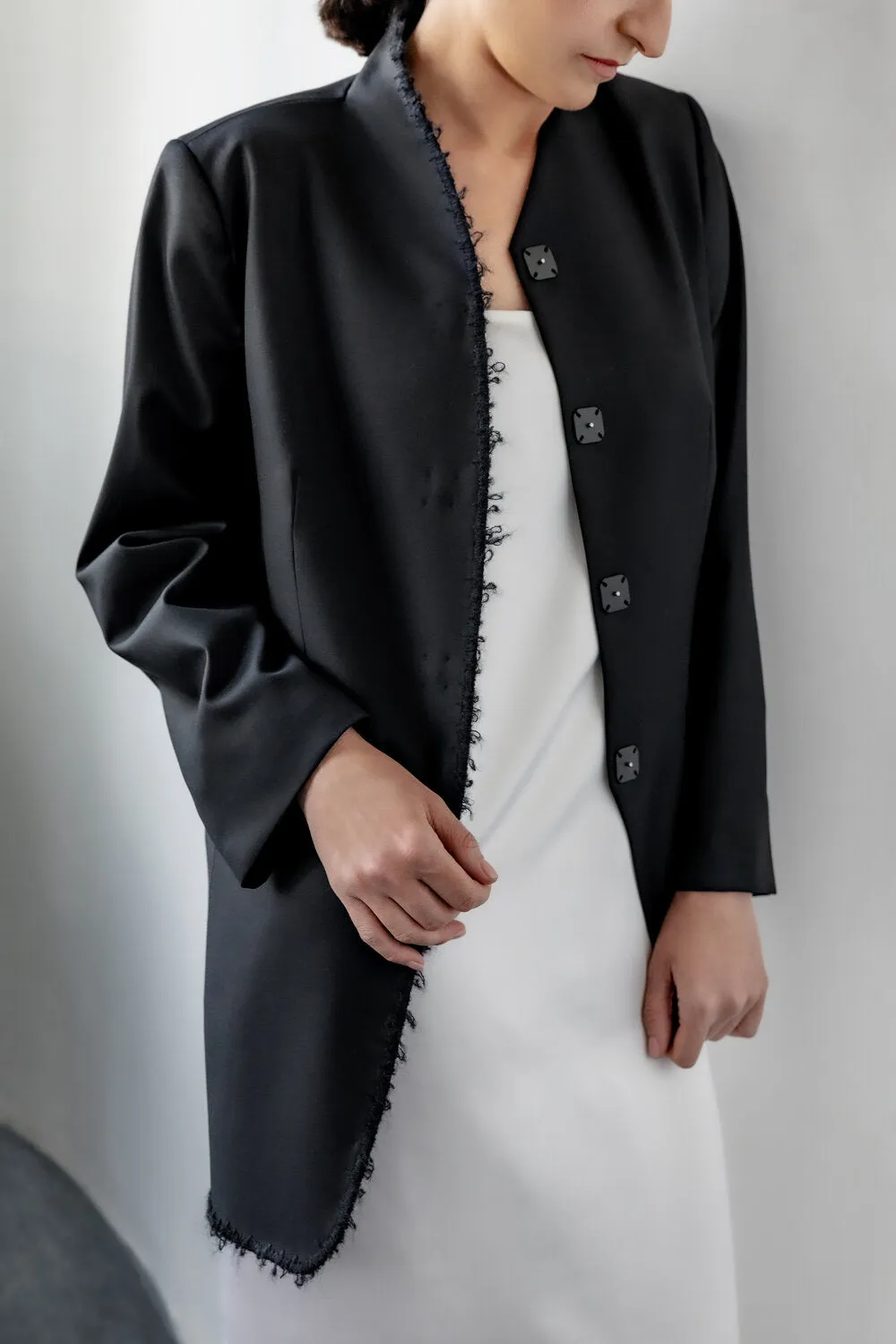 Mohair Edge Black Blazer by INNNA