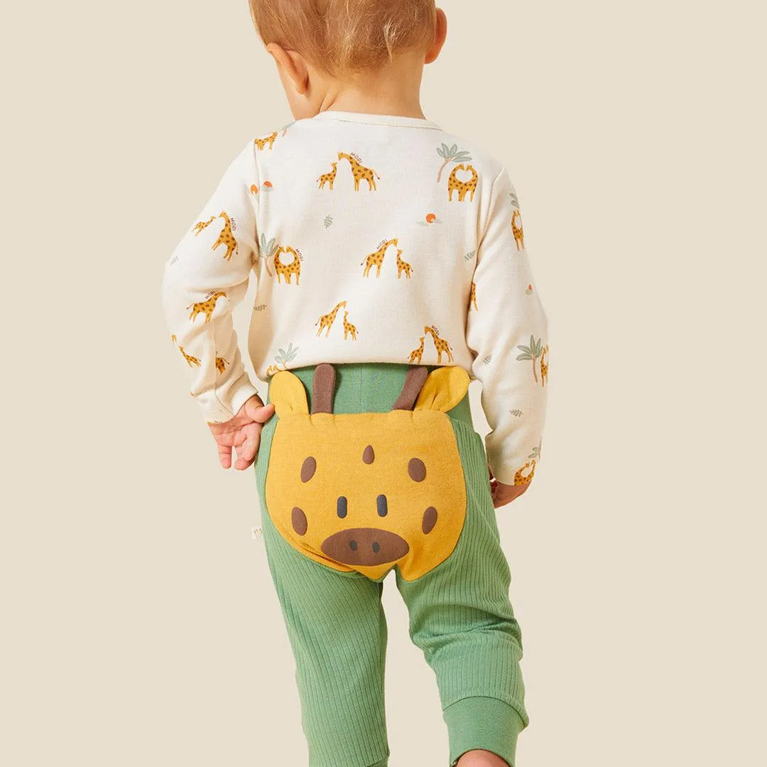 MORI Print Long Sleeve Bodysuit - Giraffe