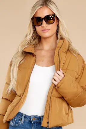 Morning Walks Camel Puffer Jacket