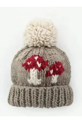 Mushroom Hand Knit Hat