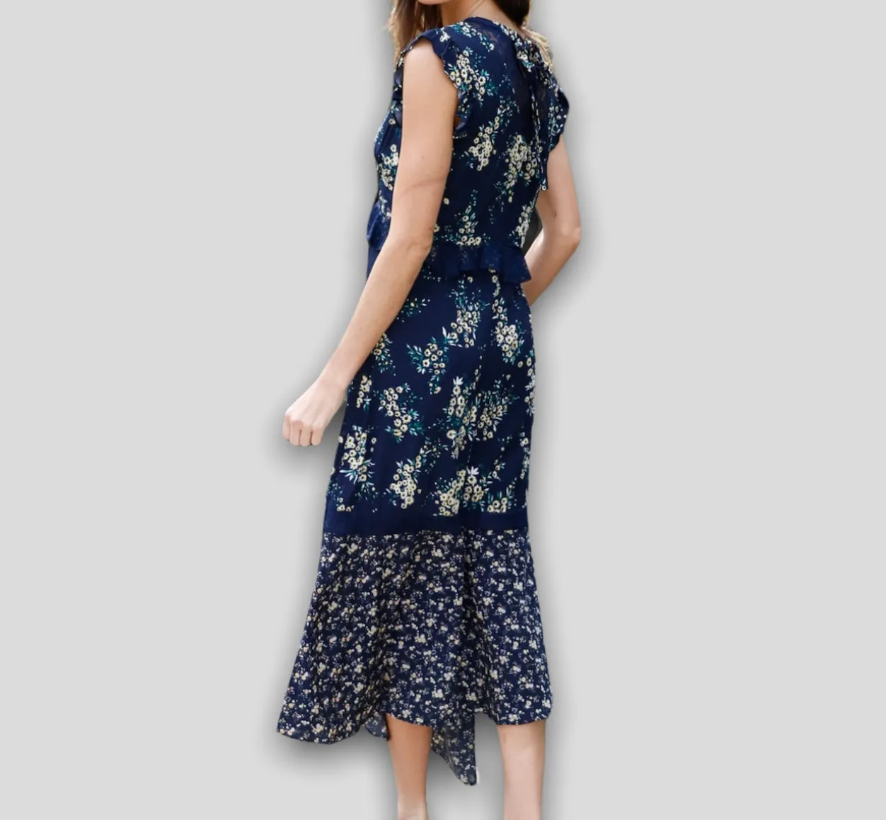 Navy Floral Maxi Dress