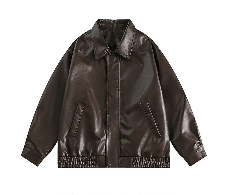 Noir Edge | Oversized PU Leather Jacket