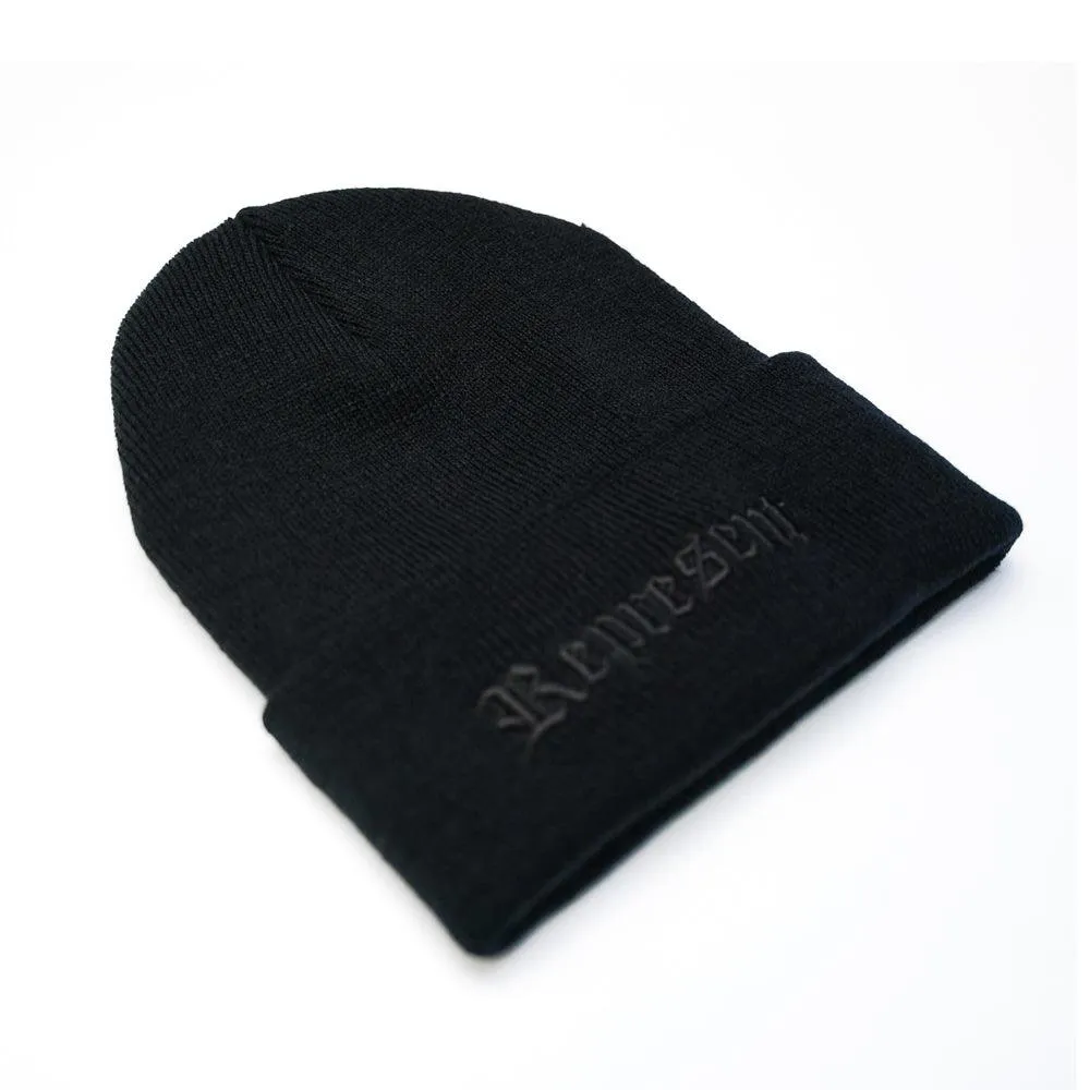 Original Classic Text Cuff Beanie [BLACK X BLACK]