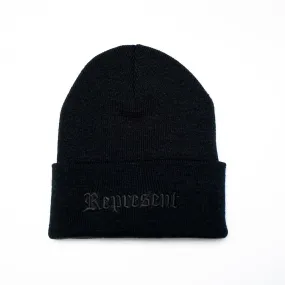 Original Classic Text Cuff Beanie [BLACK X BLACK]