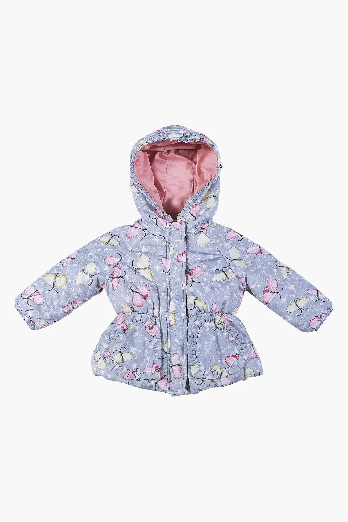 Paper Wings Butterfly Sparkle Puffer Girls Jacket