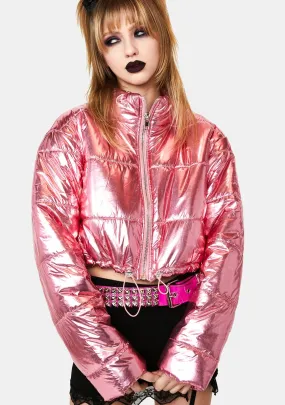 Pixie Scene Stealer Metallic Puffer Jacket