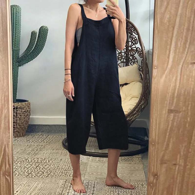 Plain jumpsuit in cotton