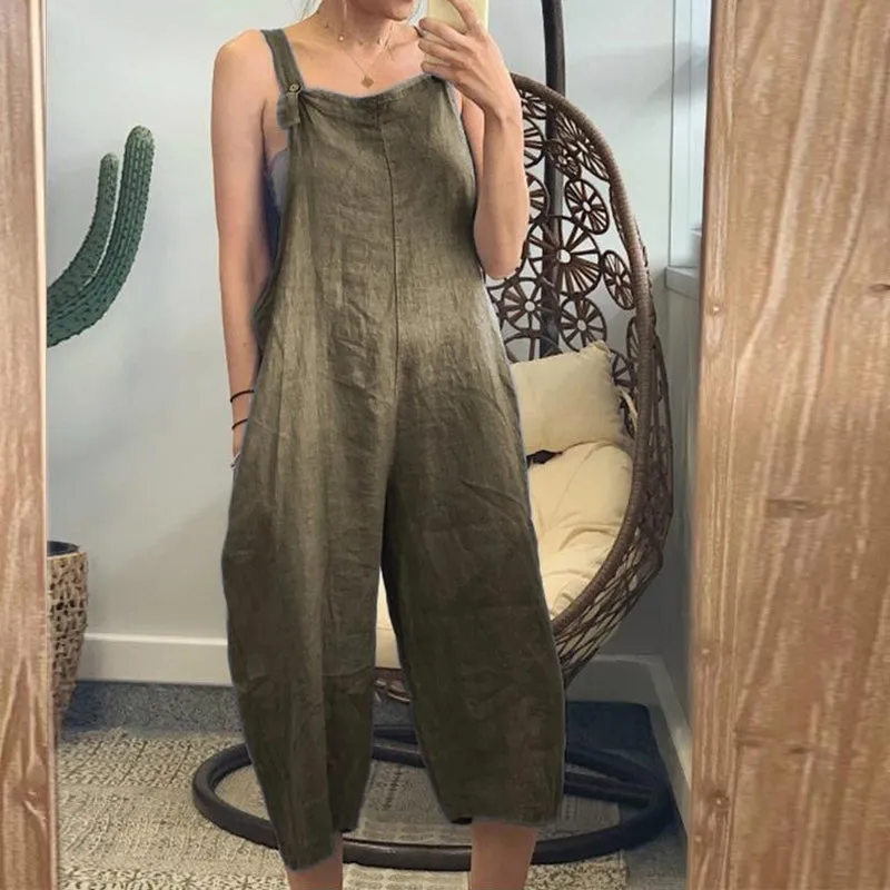 Plain jumpsuit in cotton