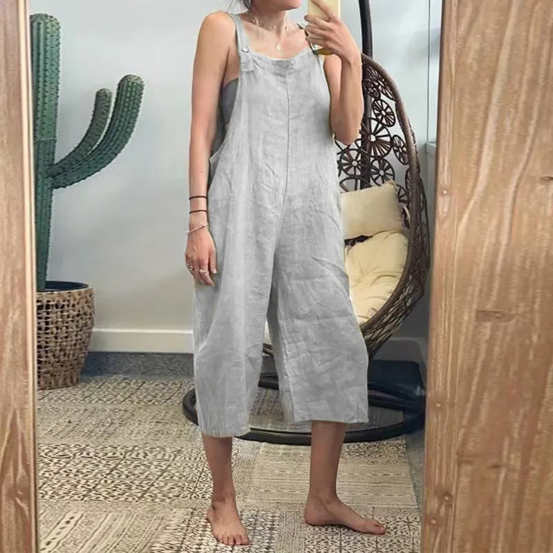 Plain jumpsuit in cotton