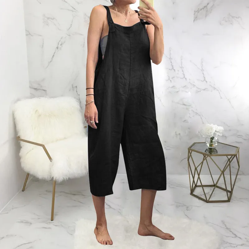 Plain jumpsuit in cotton