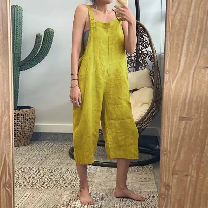 Plain jumpsuit in cotton