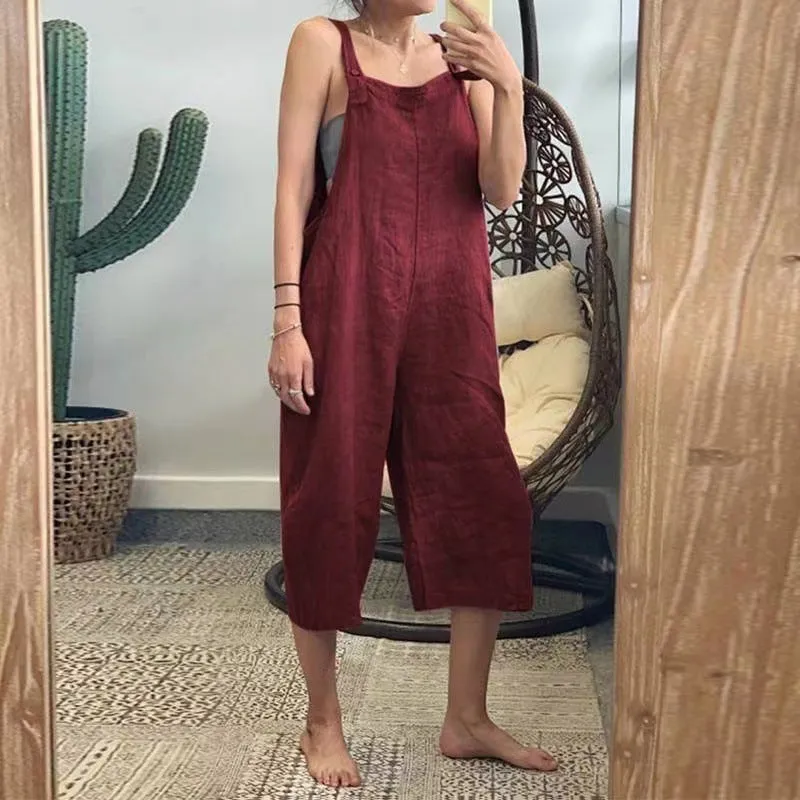 Plain jumpsuit in cotton